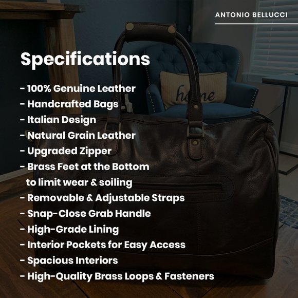 100% Pure Leather Dark Brown Duffel Bag - Picture 2 of 7